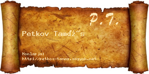 Petkov Tamás névjegykártya