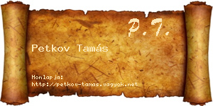 Petkov Tamás névjegykártya